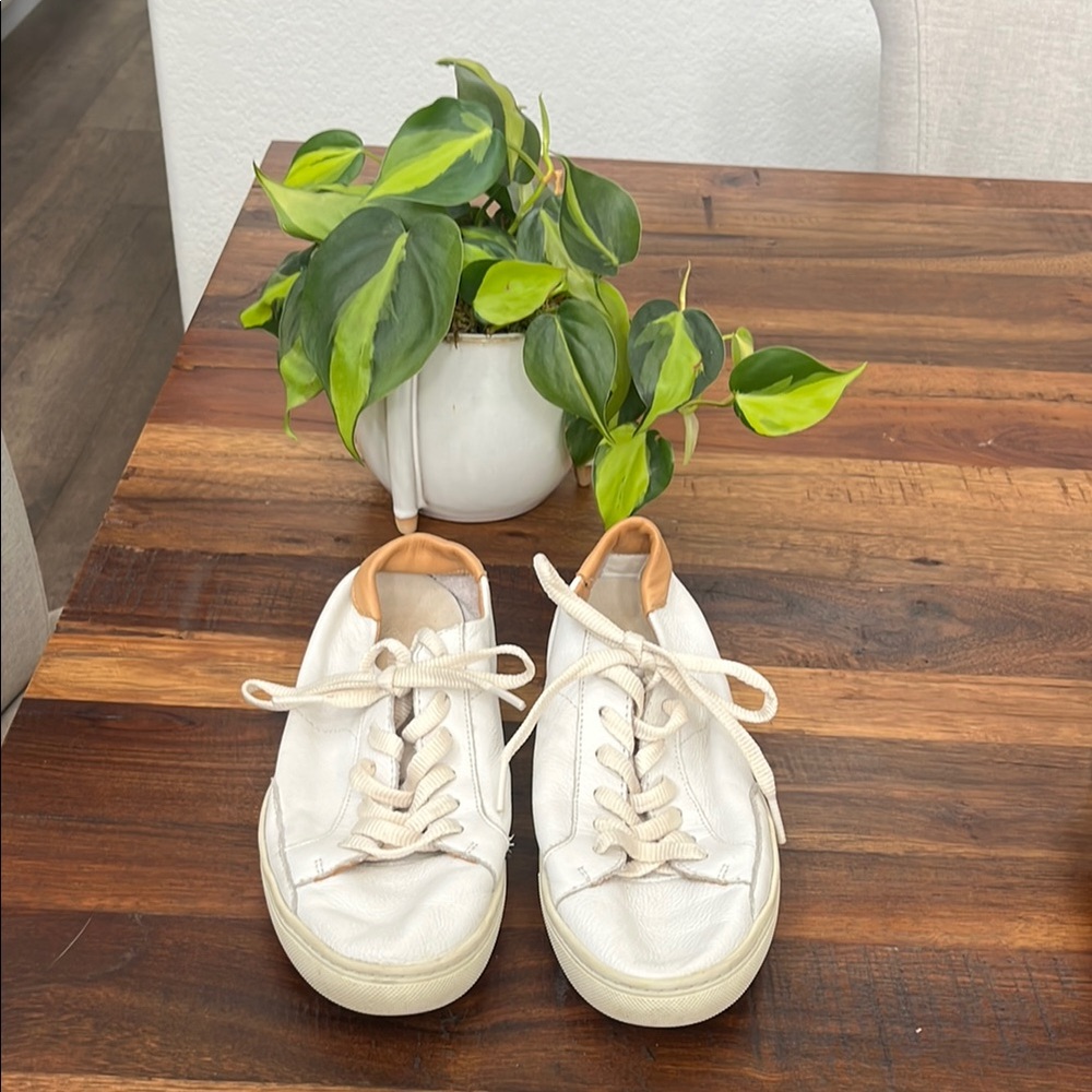 Soludos White Leather Sneakers